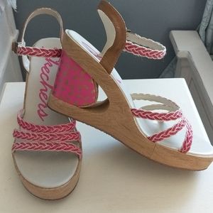 Skechers pink wedge sandal